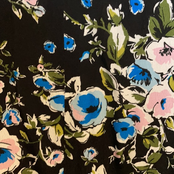 Zara Black Floral Sleeveless Handkerchief Hem Top - Picture 4 of 7